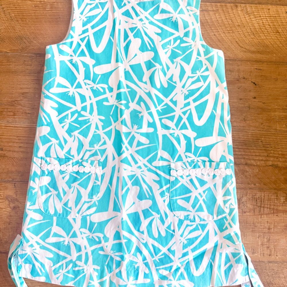 Lilly Pulitzer Turquoise & White Girls' Shift Dress size 7
